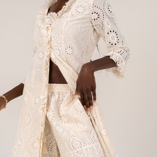 Sara Ivory Eyelet Tunic