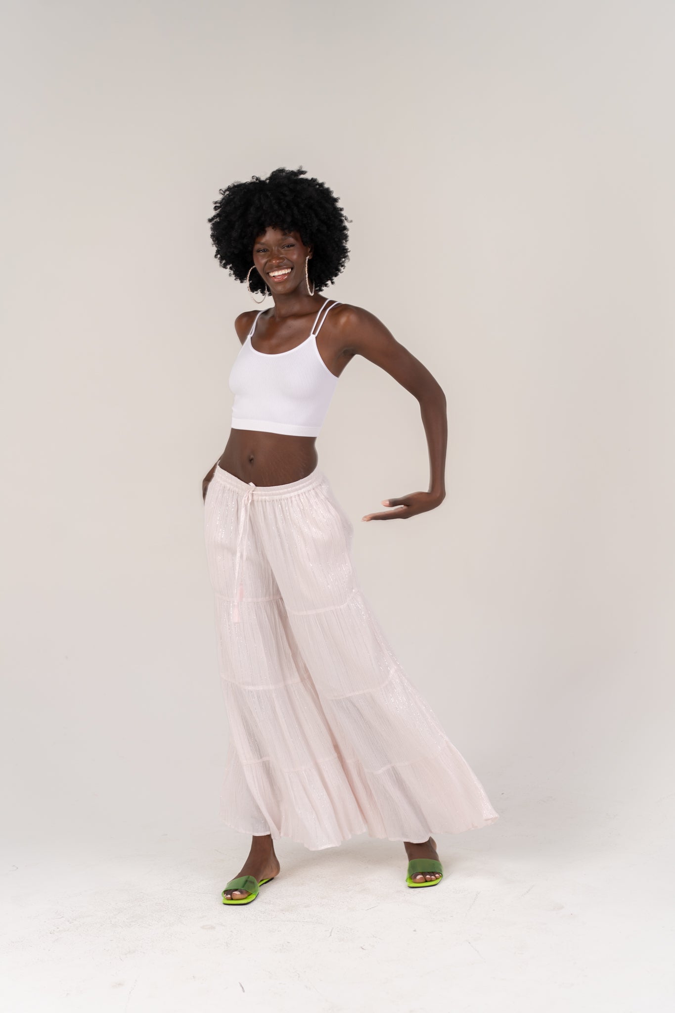 Bella Pink & Silver Lurex Trouser