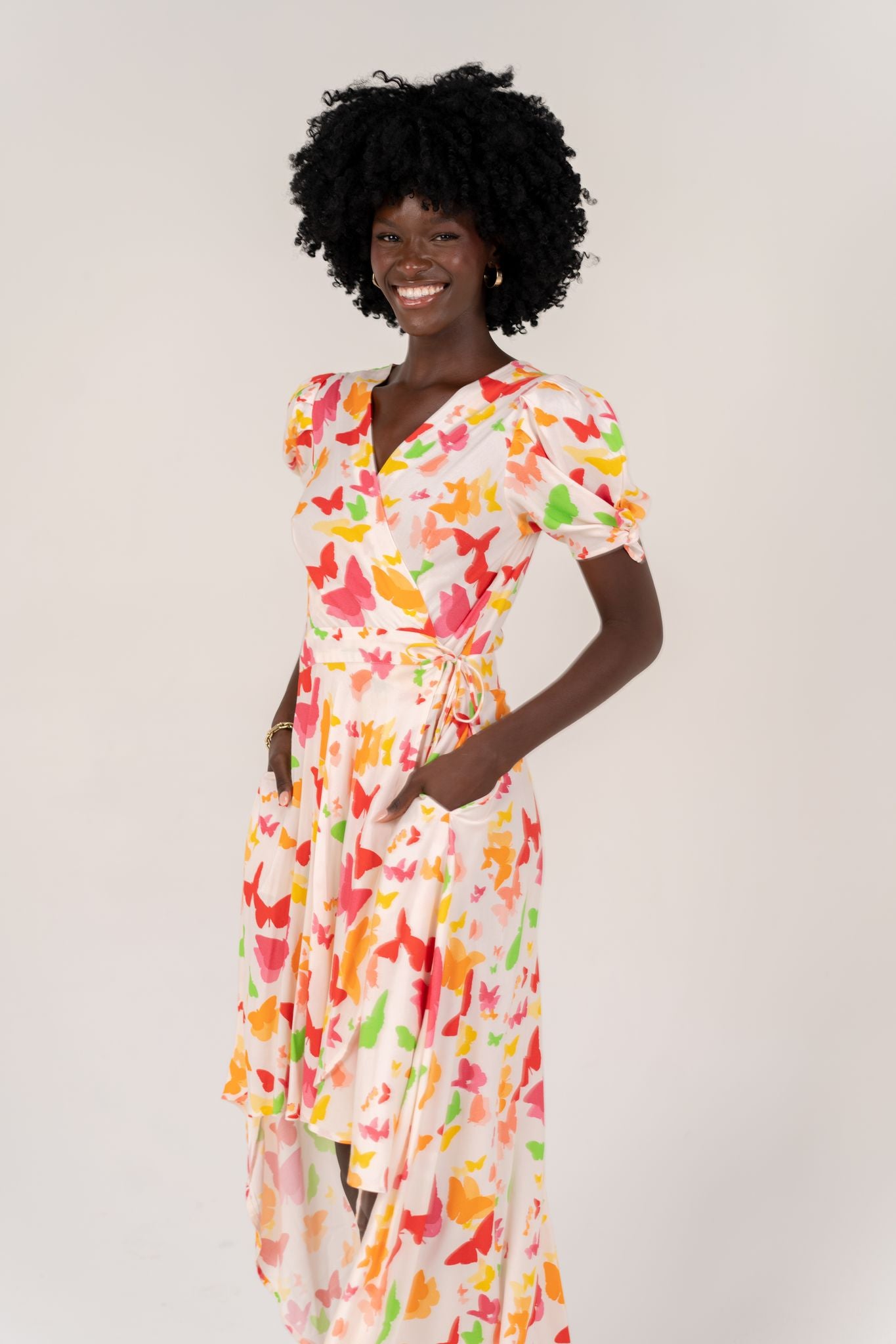 Michelle Multi Butterfly Wrap Dress Michelle Multi Butterfly Wrap Dress