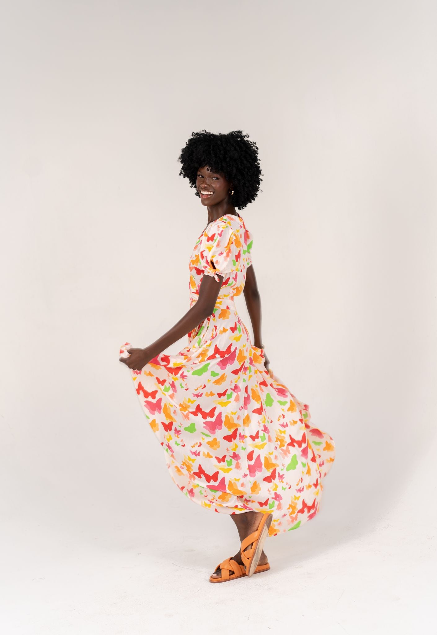 Michelle Multi Butterfly Wrap Dress