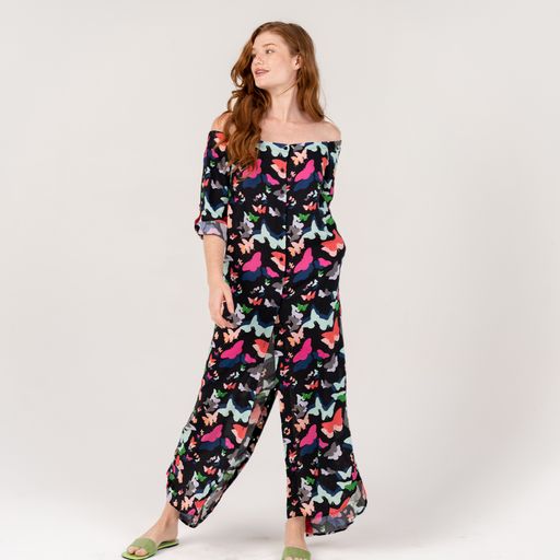 Sophia Long Black Butterfly